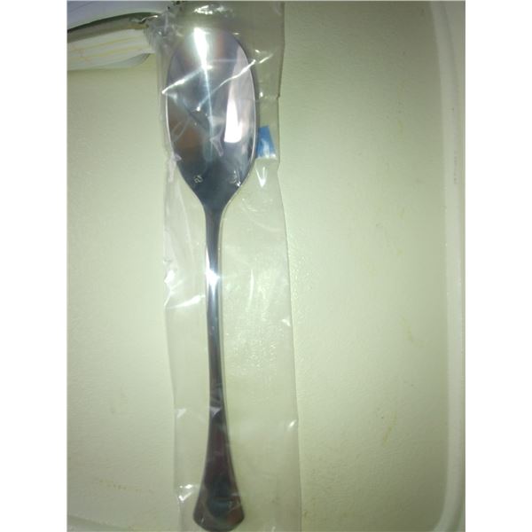 STAINLESS DESSERT SPOON X 12 (NEW)
