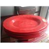 Image 1 : 5 LARGE RED OVAL PLATTERS W/NON-SLIP BASES