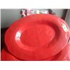 Image 2 : 5 LARGE RED OVAL PLATTERS W/NON-SLIP BASES