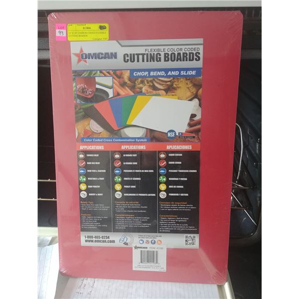 6-NEW 12X18 FLEX CUTTING BOARDS (COLOR CODED)