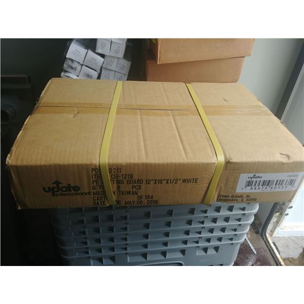 6 NEW 12X18 WHITE 1/2" COMMERCIAL CUTTING BOARDS
