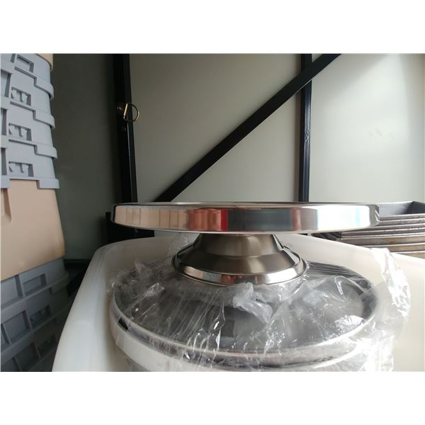 2 NEW 13" STAINLESS JOHNSON & ROSE DESSERT STANDS