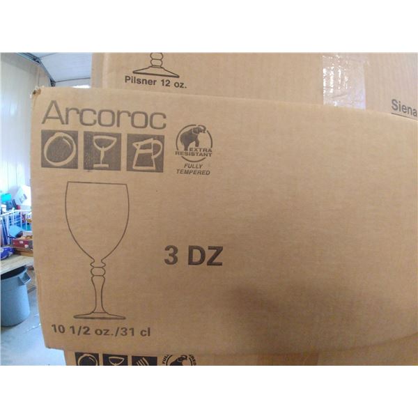 NEW- CASES OF 36 10.5OZ WINE GLASSES