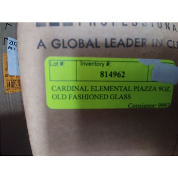 NEW- CASE OF 36 9OZ PIAZZA OLD FASHIONED GLASSES