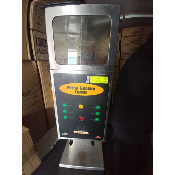 CURTIS THEROLOGIC COMMERCIAL INTERLOCK COFFEE GRINDER, DUAL HOPPER, IN WORKING ORDER