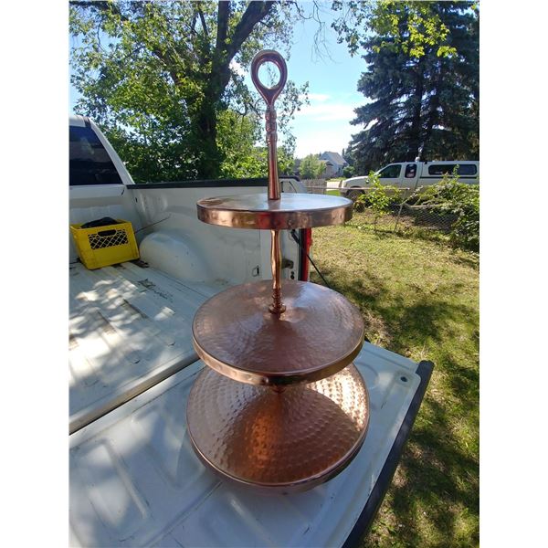 COPPER 3 TIER FOOD DISPLAY 28"