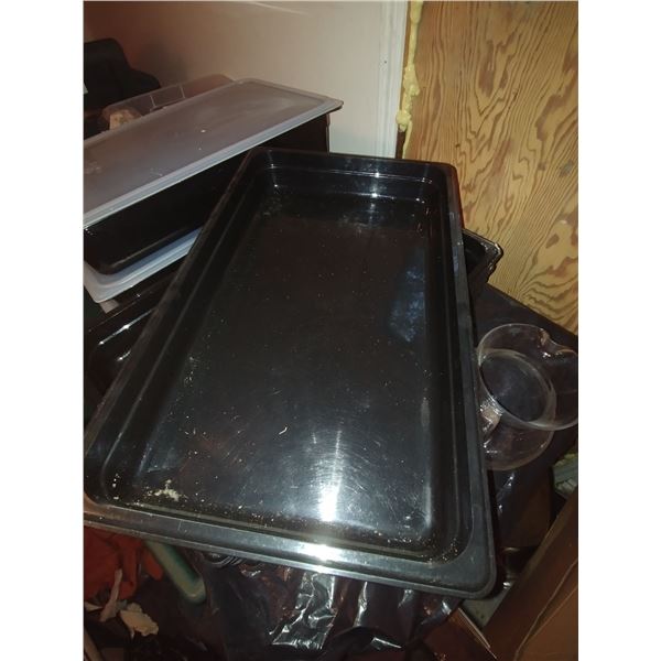 2 CAMBRO FULL SZ 2.5" DEEP BLK PANS, 8.95QT, WITHSTANDS TEMPURATURE -40c TO 99c