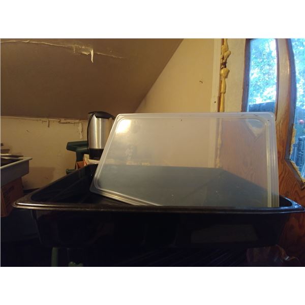 1 CAMBRO FULL SZ 4.0" DEEP BLK PAN W/LID, WITHSTANDS TEMPURATURE -40c TO 99c