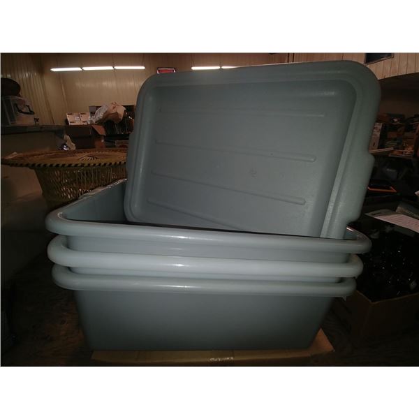 LOT OF 3 BUSS TUBS 3 LIDS