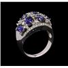 Image 4 : 14KT White Gold 2.34 ctw Sapphire and Diamond Ring