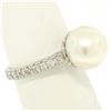 Image 6 : 14k White Gold 10.6mm Akoya Pearl Ring w/ 0.54 ctw F VS Round Diamond Accents