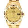 Image 1 : Rolex Mens 18K Yellow Gold Champagne Index & Ruby Quickset President Wristwatch