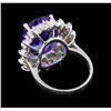 Image 3 : GIA Cert 11.27 ctw Tanzanite and Diamond Ring - 14KT White Gold