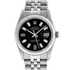 Image 2 : Rolex Mens Stainless Steel 36mm Black Diamond Dial Datejust Wristwatch