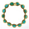 Image 6 : 18k Yellow Gold GIA Certified Large Cabochon Greenish Blue Turquoise Statement N