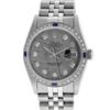 Image 1 : Rolex Mens Stainless Steel Meteorite Diamond And Sapphire Datejust Wristwatch 36