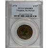 1773 1/2P Virginia Halfpenny, No Period MS64