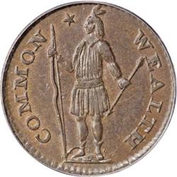 1787 1/2 C Massachusetts Half Cent MS64 Brown