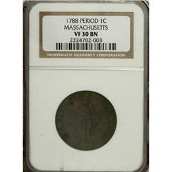 1788 Massachusetts Cent VF30 NGC Ryder 8-C