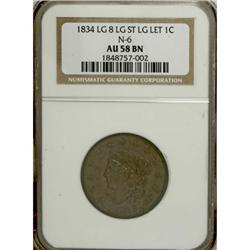 1834 1C Large 8, Small Stars, Medium Letters