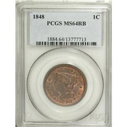 1848 1C MS64 Red and Brown PCGS