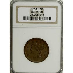 1851 1C MS65 Brown NGC