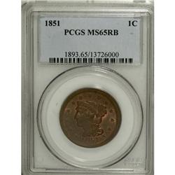 1851 1C MS65 Red and Brown PCGS