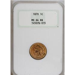 1870 1C MS64 Red and Brown NGC