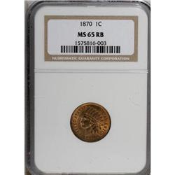 1870 1C MS65 Red and Brown NGC