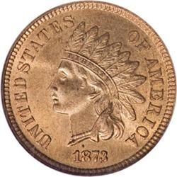 1873 1C Open 3 MS65 Red NGC