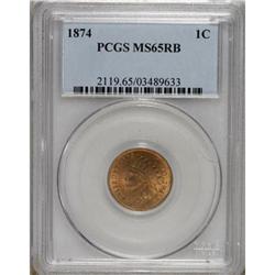 1874 1C MS65 Red and Brown PCGS
