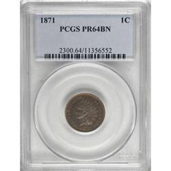 1871 1C PR64 Brown PCGS