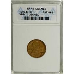 1909-S VDB 1C XF40 Details ANACS