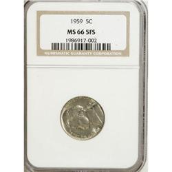 1959 5C MS66 Five Full Steps NGC