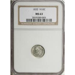1832 H10C MS63 NGC