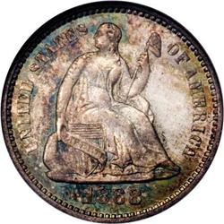 1868 H10C MS67 NGC
