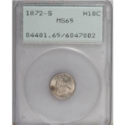 1872-S H10C Mintmark Above Bow MS65 PCGS