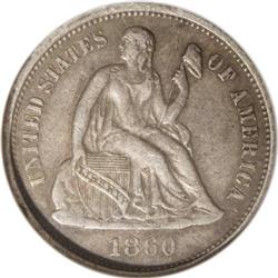 1860-O 10C AU50 Details ANACS