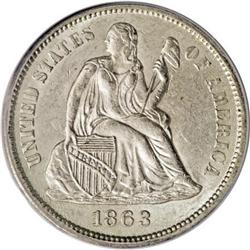 1863-S 10C MS62 PCGS