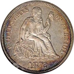 1872-S 10C MS63 NGC
