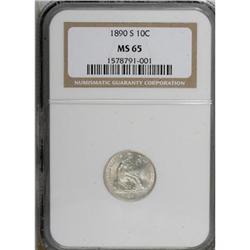 1890-S 10C MS65 NGC