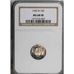 1945-D 10C MS68 Full Bands NGC