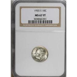 1955-S 10C MS67 Full Torch NGC