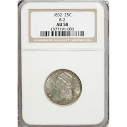 1832 25C AU58 NGC