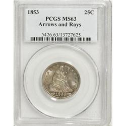 1853 25C Arrows and Rays MS63 PCGS