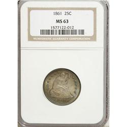 1861 25C MS63 NGC