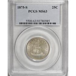 1875-S 25C MS63 PCGS