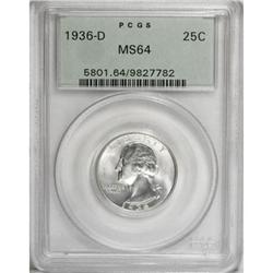 1936-D 25C MS64 PCGS