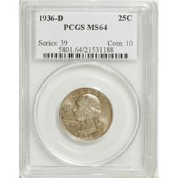 1936-D 25C MS64 PCGS 