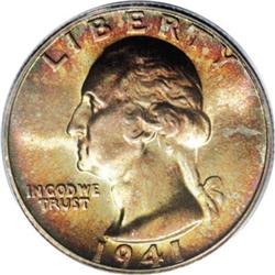 1941-S 25C MS67 PCGS